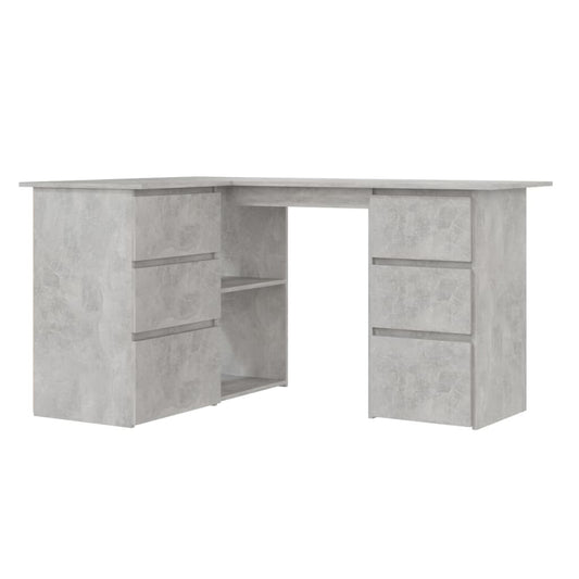 NNEVL Corner Desk Concrete Grey 145x100x76 cm Chipboard-1