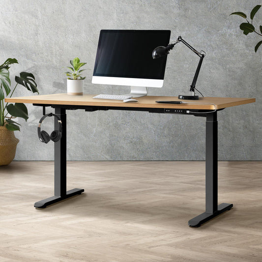 NNEED Sit-Stand Desk Height Adjustable Desk Black&Oak-1